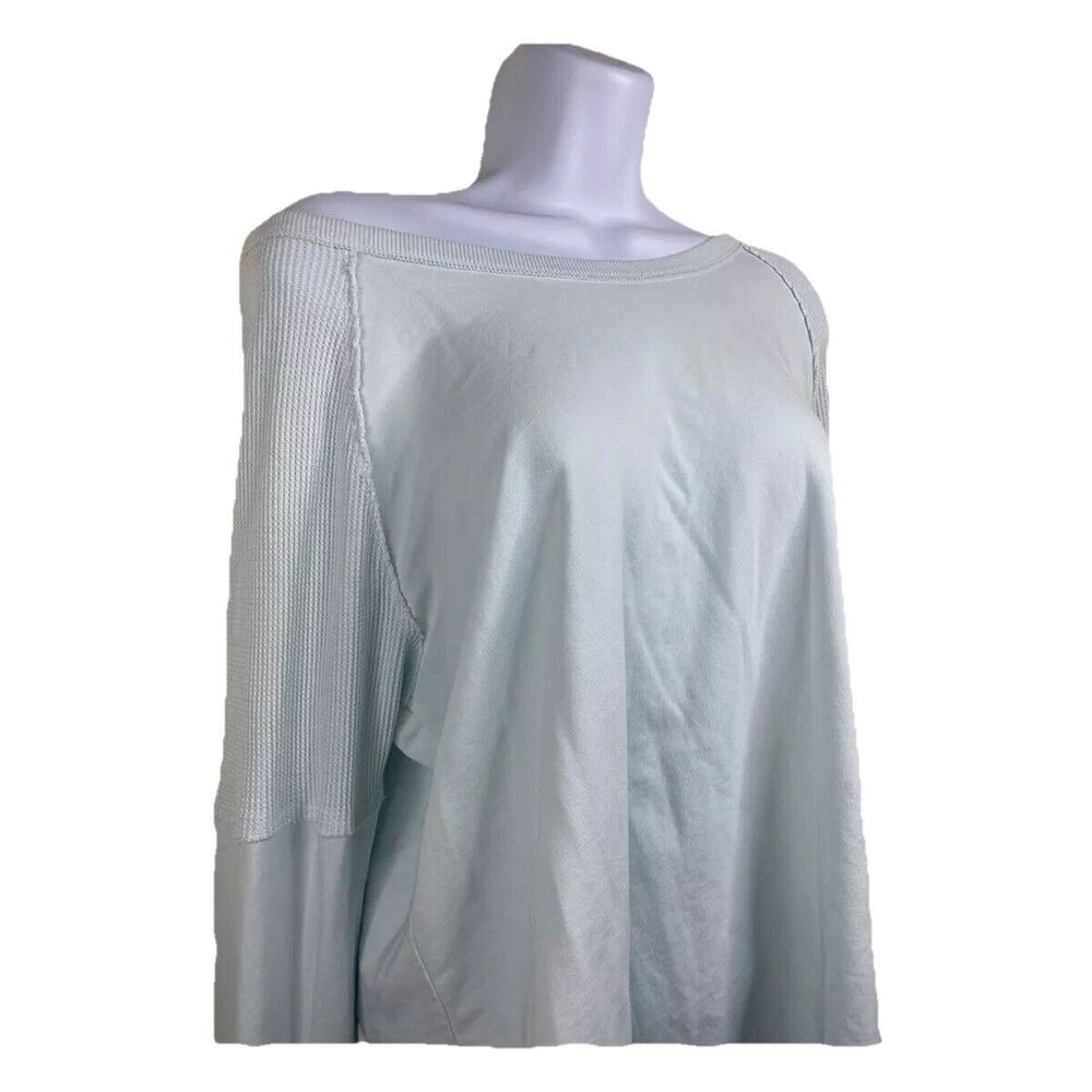 Athleticwear Light blue Cotton Wide Neck Sweatshirt Women's Size Large